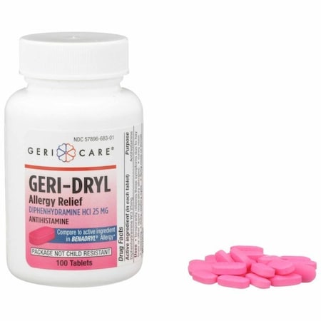 Geri-Dryl Allergy Relief 25 mg Strength Tablet, 100PK 681-01-GCP